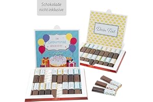 ‎NETTI LI JAE Netti Li Jae ® Aufkleber Set für Merci Schokolade für 2 persönliche Geschenke: Das persönliche Dankeschön und kreative Geschenkidee (Happy Birthday)