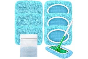 6 Stück für Swiffer Feuchte Bodentücher, Ideal für Swiffer Bodenwischer Nass, Waschbar für Swiffer Bodentücher, Mikrofaser tücher für Swiffer Wet/Dry Schnelle Oberflächenreinigung, Mit Wäschebeutel