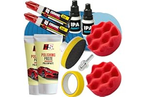 ‎HS HS® Scheinwerfer Aufbereitungs Set - Auto Scheinwerfer Polierset für Matte & Blinde Auto-Lampen - Kompletter Politur Set mit Keramikbeschichtung - Regenerationskit für Autoscheinwerfer