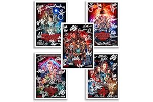 MOUNTED GIFTS Stranger Things Season 1 2 3 4 & 5 Cast Signed Autograph A4 Posters Photo Print TV Show Series Framed Memorabilia Gift Winona Ryder David Harbour All Seasons (Season 1-5, A4 Posters Only)
