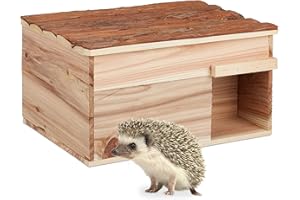 Relaxdays Maison hérisson, Bois, Refuge avec Sol, à l’abri des Chats, Refuge Hiver Jardin, HLP : 21 x 40 x 30 cm, Nature