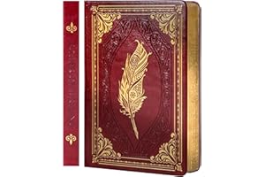 CAGIE Vintage Journal for Women, 320 Pages Thick Hardcover Notebook, A5 College Ruled Journals for Writing with Gift Box 5.7x 8.3 in, Red