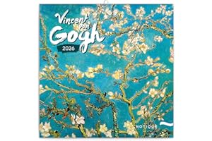 NOTIQUE Calendario da parete 2026 Vincent van Gogh, calendario mensile in brochure, design estetico 30 x 30 cm (aperto 30x60)
