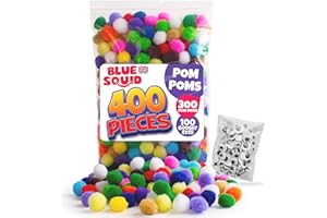 Blue Squid Pompons zum Basteln, verschiedene Farben Pom Poms - mehrfarbiger Regenbogen, Plüsch Bommel Bälle für Kunsthandwerk