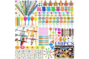 FAMKEEP 150 Juguetes de Fiesta a Granel para Piñatas Cumpleaños, Rellenar Bolsas de Regalos para Partido con Dinosaurio Tatuajes Niños,Cajas de premios