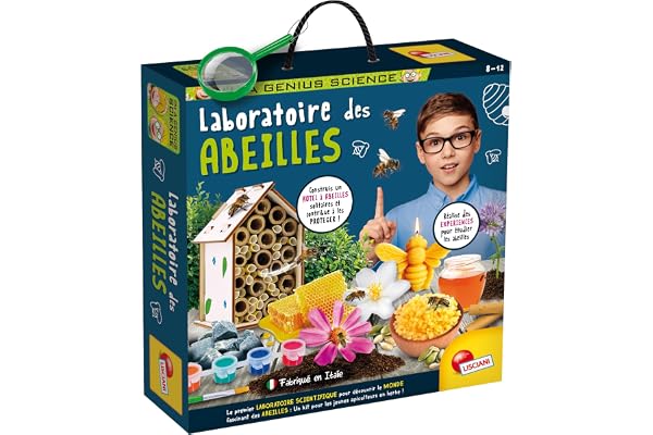 Lisciani - I’M A GENIUS – Le Laboratoire des Abeilles – Kit Scientifique pour Enfants dès 7 ans – Construire un Hôtel à Abeilles – Expériences Scientifiques – Jeu Educatif Nature – Sauver les Abeilles