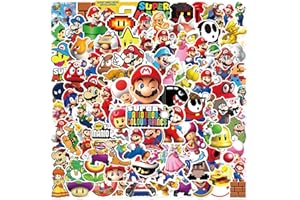 Yangsiw 100St. Super Mario Sticker,Niedlich Vinylaufkleber,Wasserfeste Vinyl Graffiti Decal Sticker für Skateboard Laptop Koffer Motorrad Auto Fahrrad Computer, Geschenk für Jugendliche Erwachsene …