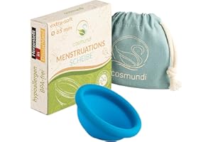 ‎COSMUNDI cosmundi Menstruationsscheibe aus medizinischem Silikon - Für Sport, Schwimmen & Intimität - Wiederverwendbare Menstrual Disc & nachhaltige Tampon Alternative - Wohlbefinden während der Periode - 65mm