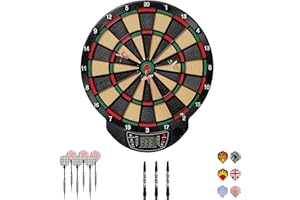 ‎B BEST SPORTING Best Sporting Dart Set Bristol Xtra mit 6 Dartpfeilen/Ersatzspitzen & Aluminiumschäften I Dartscheibe elektronisch im wertigen Set I elektronische Dartscheibe mit Zubehör I Dartautomat
