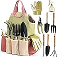 Gardening tools Set of 10 - Complete Garden Tool Kit Comes With Bag & Gloves,Garden Tool Set with Spray Bottle Indoors & Outdoors - Durable Garden Tools Set Ideal Garden Tool Kit Gifts for Women & Men