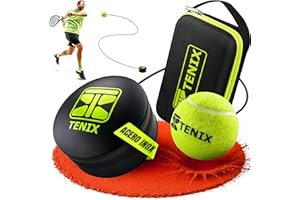 TENIX® Entrenador Tenis [con Power-Grip-System] Juego Tenis Individual para niños y Adultos | Jugar al Tenis Solo en el Patio, el Parque o la Pista | ¡Tu Entrenador de Tenis, Siempre contigo!