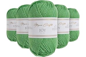 Utopia Crafts JOY DK Fil à tricoter 5 x 50 g, 100% acrylique, vert feuille