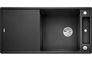 ‎BLANCO BLANCO AXIA III XL 6 S | Granitspüle aus SILGRANIT anthrazit | Einbauart: Einbau von Oben | reversibel | mit Glasschneidbrett | für 60 cm breite Unterschränke | Verschiebbares Schneidbrett