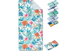 Fit-Flip Ręcznik plażowy XXL — Ręcznik plażowe z mikrofibry duży i lekki — Ręcznik z mikrofibry z recyklingu - Tropic Flowers 160x90cm