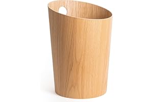 Kazai.® Design Paper Bin 'Bennet' | Unique Waste Paper Basket for Office, Bedroom, Children's Room, and More | Office Bin Made of Real Wood Veneer | Oak