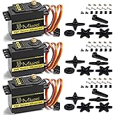 Miuzei Servo Motore Digitale 15 kg Servomotore Pieno Rame Metallo Cambio per Arduino Micro Servo Motori 180° per Auto Servoco