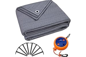 valuents Dywan namiotowy – niebieski/szary – różne rozmiary – dywan kempingowy do użytku na zewnątrz – dywan namiotowy do przyczepy kempingowej / kampera w zestawie torba + plus: linka do prania i 8