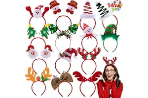 JOYIN 14 Weihnachtsstirnbänder mit verschiedenen Designs für Weihnachts- und Feiertagsfeiern (Einheitsgröße)