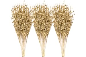 Joiedomi 24 piezas de tallo de bayas de árbol de Navidad (dorado), varillas decorativas para cuentas, púas, ramas para árbol de Navidad, florero pequeño, vacaciones, boda, fiesta (20 pulgadas, dorado)