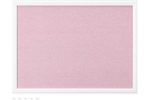 Navaris Tablero rosa colgante para fotos - Cartelera de pared de felpa para colgar joyas y notas - Con 6x chincheta y marco de MDF - 58,4 x 43,2 cm