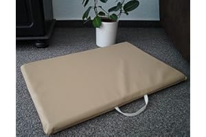 HUNDEBETTENMANUFAKTUR Hundematte Hundematratze Matte beidseitig Kunstleder Schaumstoff 3 cm Verschiedene Größen und Farben wählbar (100 cm X 70 cm, beige)