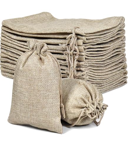 Daucin 30 Stuks Jute Zakken Met Trekkoord 13 X 18 Cm - Herbruikbare Bruiloft & Feest Geschenkzakjes