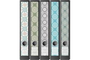 AUSGEWÄHLT VERPACKT Ordnerrücken Etiketten selbstklebend – 10 Aufkleber zum Beschriften –für Ordner A4 schmal – Klebeetikett als Rückenschild für Ordner schmal – opak: Untergrund scheint nicht durch (Orientalisch)