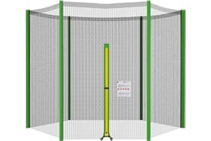Mehomei Filet de Remplacement pour Trampoline 244 305 366 396 427 cm, Filet Sécurité de Rechange Résistant aux UV avec Zip, Enveloppe de Protection des Rebords de Trampoline