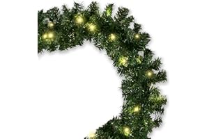 ‎GARTENPIRAT Fir garland 5 metres green with 80 LED illuminated outdoor artificial door garland Christmas