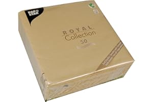 Papstar, 50 Servietten "ROYAL Collection" 1/4-Falz 40 cm x 40 cm sand, #82360
