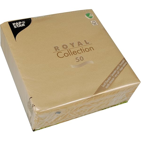 PAPSTAR Servietten ROYAL Collection – 160 Stück, 40x40 Cm, Braun In Stoffoptik, 1/4-Falz