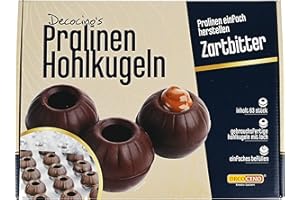 Decocino Pralinen-Hohlkörper (63 Stk) – Zartbitter Schokolade – Pralinen-Form |Pralinen selber machen – ideale Pralinen-Hohlkugeln für Weihnachts-Pralinen