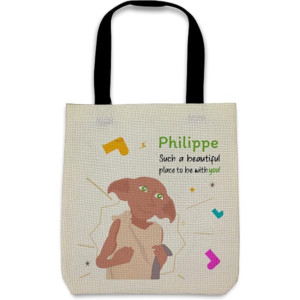 Sac En Coton Logoshirt® Harry Potter - Dobby Is Free - Imprimé Naturel Avec Longues Poignées, Design Officiel Sous Licence