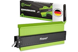 PINAVA® Szablon do konturów duży z blokadą [bardzo cienkie pisaki] – miernik konturów, wzornik profilu – szablon do powielania konturów, idealny do laminatu, płytek itd. szablon do konturów 250 mm