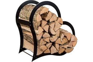‎PRIMA TERRA prima terra Kaminholzregal Kaminholzunterstand Brennholzregal Kaminholz Aufbewahrung Regal Herzform schwarz H=52cm B=54cm