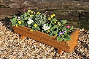 Tom Chambers - Wooden Rosemoor Planter WP003 - Garden Patio Pot Planter Trough