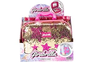 Girabrilla 02550A Nice Group - Make Up Case - Valigetta trucchi Girabrilla - ORO con Stelle FUCSIA