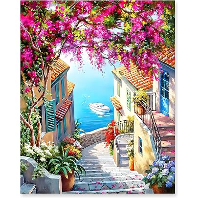 YEESAM ART Kit Pittura A Olio Con Numeri Su Tela 40x50 Cm - Con O Senza Cornice - Per Adulti E Bambini