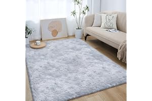 Lommegy Dywan z wysokim runem, puszysty, nadaje się do prania, do sypialni, dywanik nocny, 120 x 160 cm, antypoślizgowy, nowoczesny dywan do pokoju dziecięcego / salonu