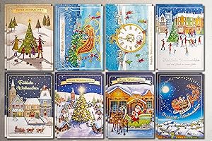 ‎ART NUVO Art Nuvo – POSTKARTEN WEIHNACHTSKARTEN EIN SATZ 16 KARTEN DIN A6 105x148mm MIT VERGOLDETEN AUFSCHRIFTEN, ACH_WID_1