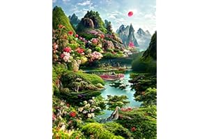 Lunyloer 5D DIY Diamond Painting Set, DIY Diamant Malerei Crystal, Strass Kreuzstich Erwachsene Natur Landschaft Wald für Home Room Dekor 30x40cm