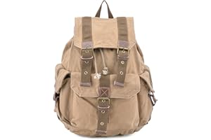 Gootium Canvas Backpack - Vintage Outdoor Rucksack Travel Day Pack