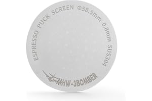 MHW-3BOMBER 58.5mm Espresso Puck Screen Metal Coffee Filter Reusable Espresso Filters for 58mm Portafilter Basket 0.8mm Thickness FG5590-OS
