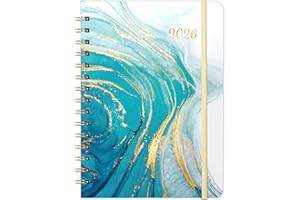 INDEME 2026 Diary - A5 Diary 2026 Week to View, from Jan 2026 to Dec 2026, Twin-Wire Binding, Monthly Tabs, Elastic Closure, Blue, Plan for the Whole Year Effectively