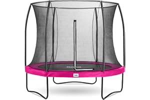 ‎SALTA Salta Comfort Edition – ⌀183/213/251/305/366/396/427cm - TÜV geprüft – Schwarz/Grün/Pink - rundes Outdoor Trampolin, Gartentrampolin - Set mit Sprungmatte, Sicherheitsnetz, Federn, Randabdeckung