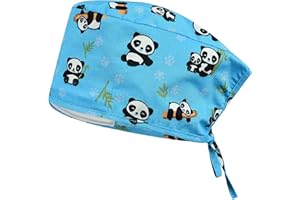 B-well Surgical Hood Fabric Surgical Caps Fabric Nurse Accessories for Doctors, Nurses, Dentists, Pharmacists, Vets, Medical Personnel, panda, One size