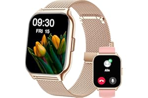 Popglory Smart Watch for Women Men, 2.01" Smartwatch Make/Answer Call, Fitness Watch Blood Pressure, Heart Rate, 100+ Sports Fitness Activity Tracker Step Counter for Android iOS