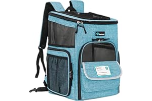 PetAmi Dog Backpack Carrier, Airline Approved Cat Backpacks for Carrying Small Large Cats, Pet Carrier Back Pack, Ventilated Soft Sided Dog Cat Bookbag for Travel, Hiking, Camping, Turquoise