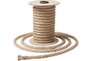 IPEA Cuerda de Yute Natural de 12 mm para Decoración y Manualidades – 10 Metros – Fabricado en Italia – Cuerda de Yute Resistente para Decoraciónes, Gato, Jardín, Cáñamo – Juta