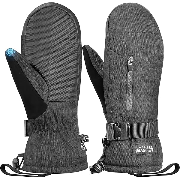 QKURT Skiwanten, uniseks warme winterhandschoenen, vijf vingers binnen en waterdichte touchscreen-wanten, winddichte outdoor skihandschoenen voor skiën, fietsen, snowboarden, wandelen